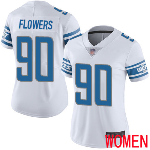 Detroit Lions Limited White Women Trey Flowers Road Jersey NFL Football #90 Vapor Untouchable